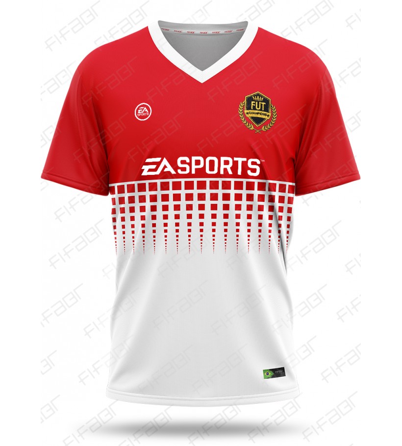 Camisa Fut Champions Gold Edition Vermelha e Branca